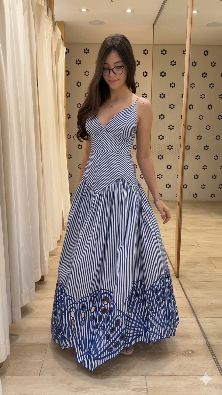 1309 | Vestido Listras Náuticas